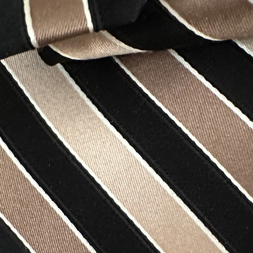 Elegant Striped Pendant  silk tie Necklace